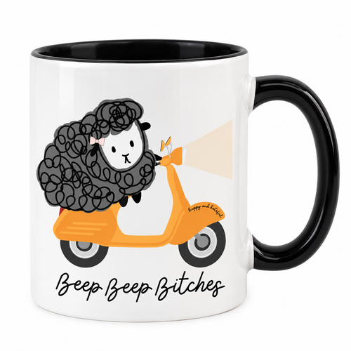 Beep Beep Bitches Sheep Scooter – 11 oz Mug