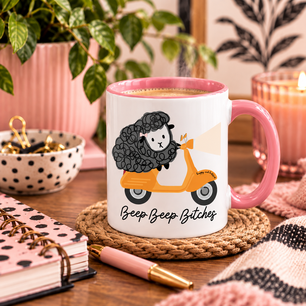Beep Beep Bitches Sheep Scooter – 11 oz Mug